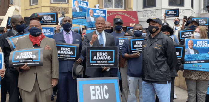 Eric Adams Condemns Attacks On Cops As He Accepts Law Enforcement Firefighter Endorsement Amnewyork