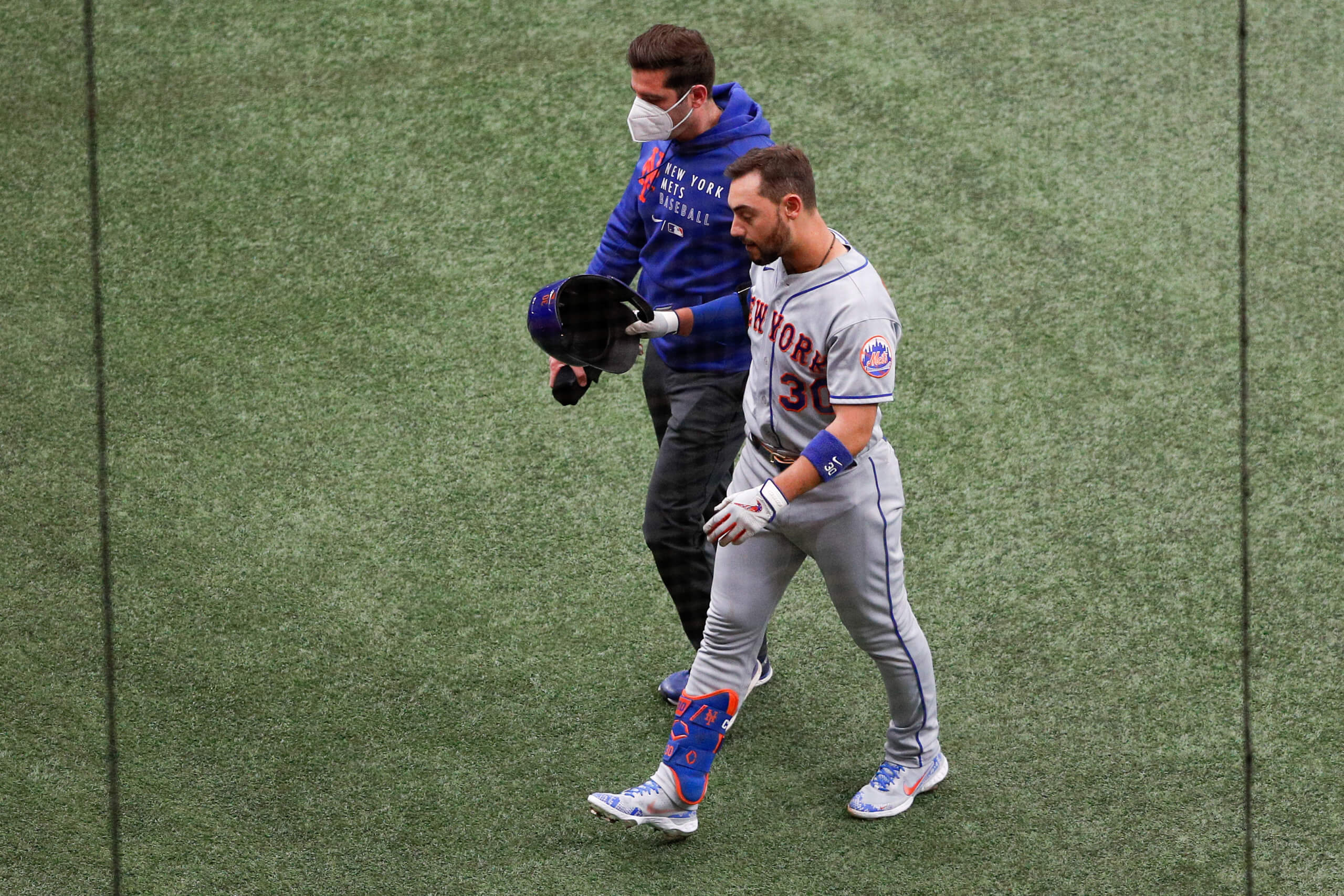 Mets' Michael Conforto grounds out in first MLB at-bat, gets RBI