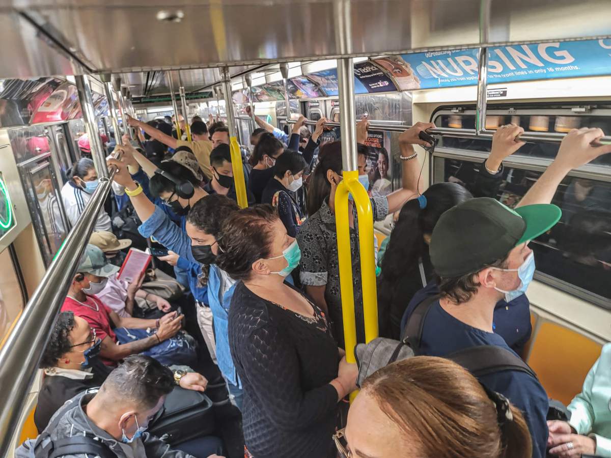 Commuters hardly have elbow room