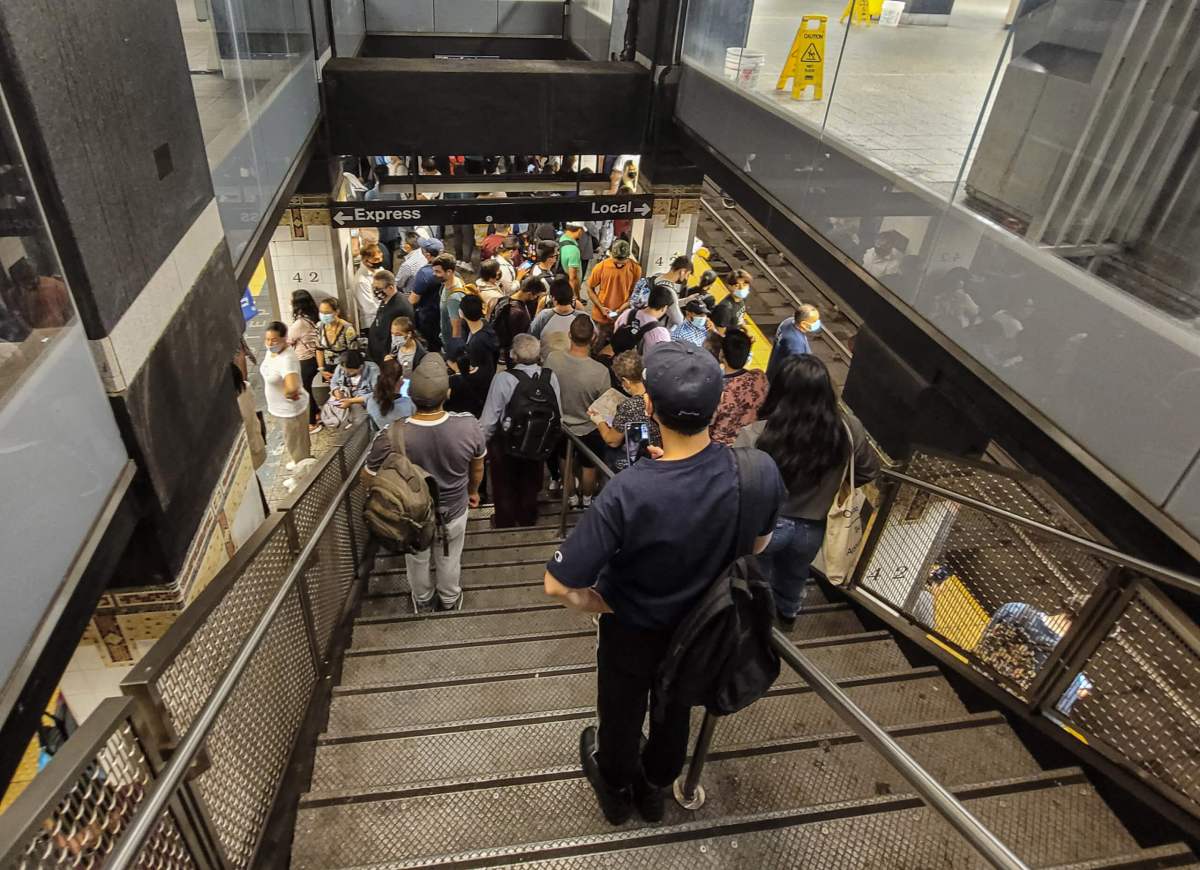 Grand Central is gridlocked with human traffic due to delays