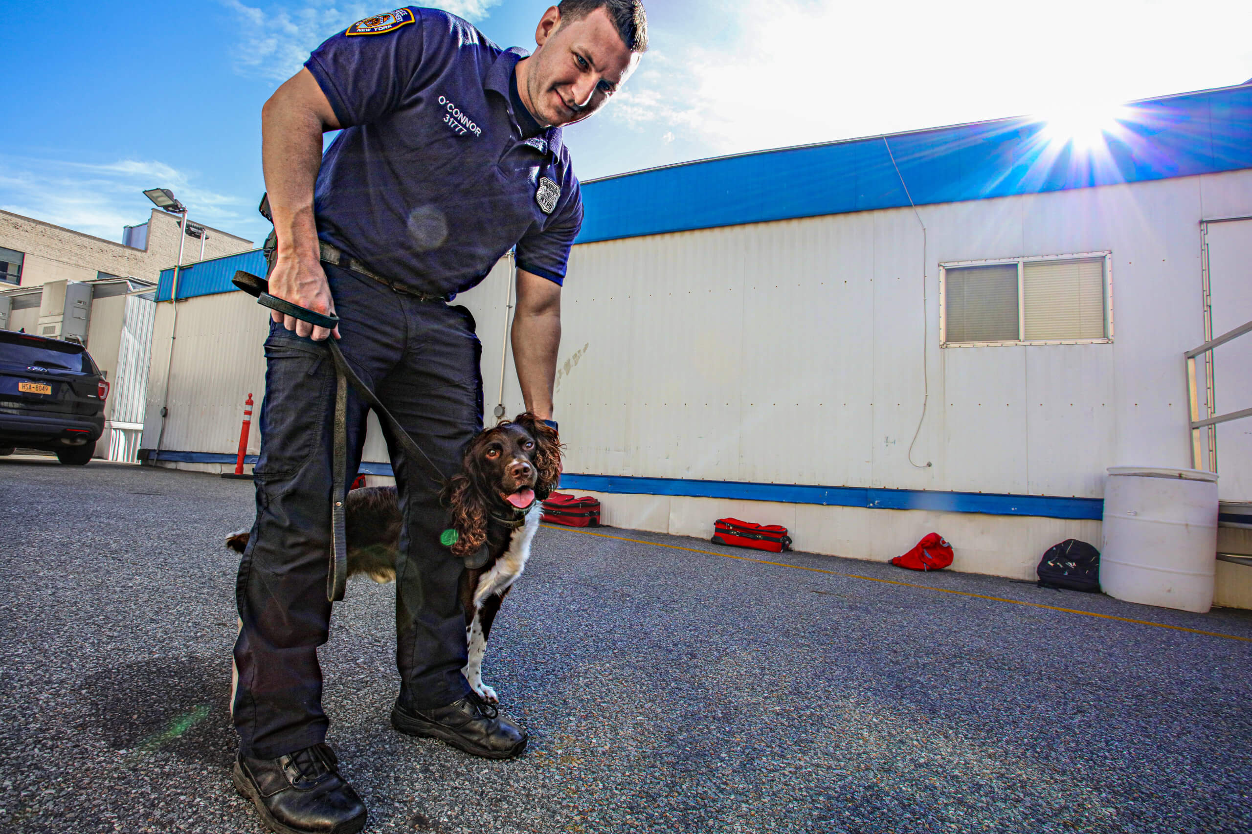 NYPD first responder receives service dog at Citi Field