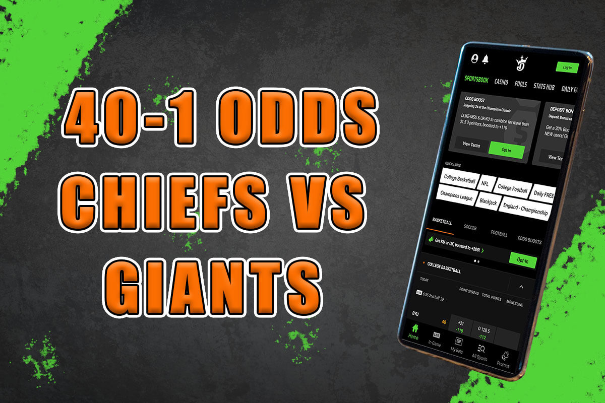 DraftKings Sportsbook gives wild 40-1 odds on Chiefs-Giants MNF