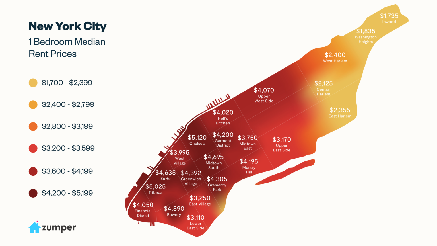 New heat map shows which areas of Manhattan are the most expensive to