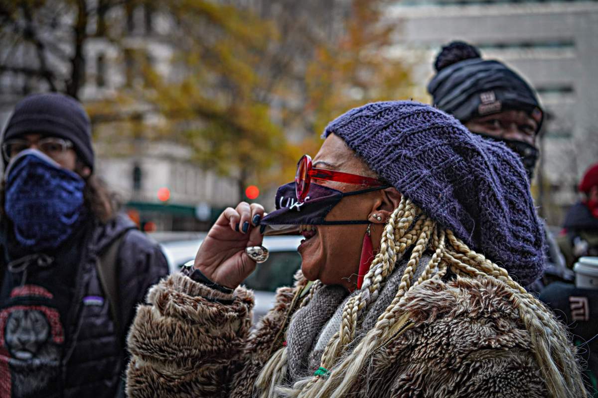 One protestor chanted "Black Lives Matter!"