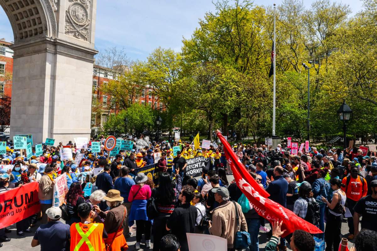 A sea of marchers washed over the greenspace