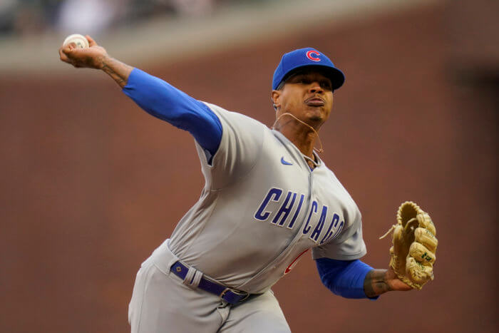 Marcus Stroman pitches in an MLB game