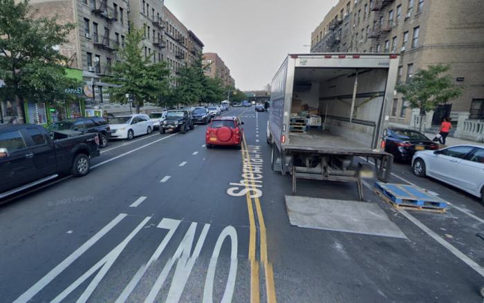 The Sherman Avenue left turning lane switches sides