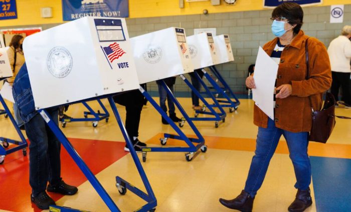 Voter casts ballot in 2024 election