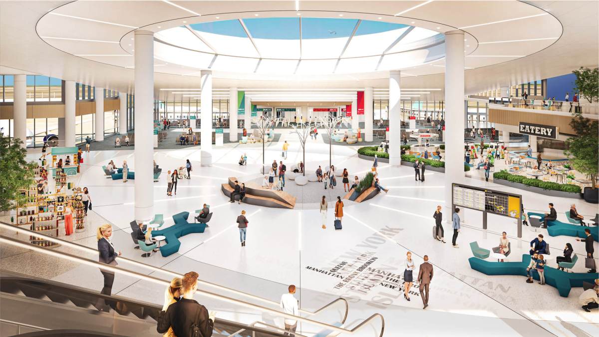 The departure hall at JFK will eventually look something like this