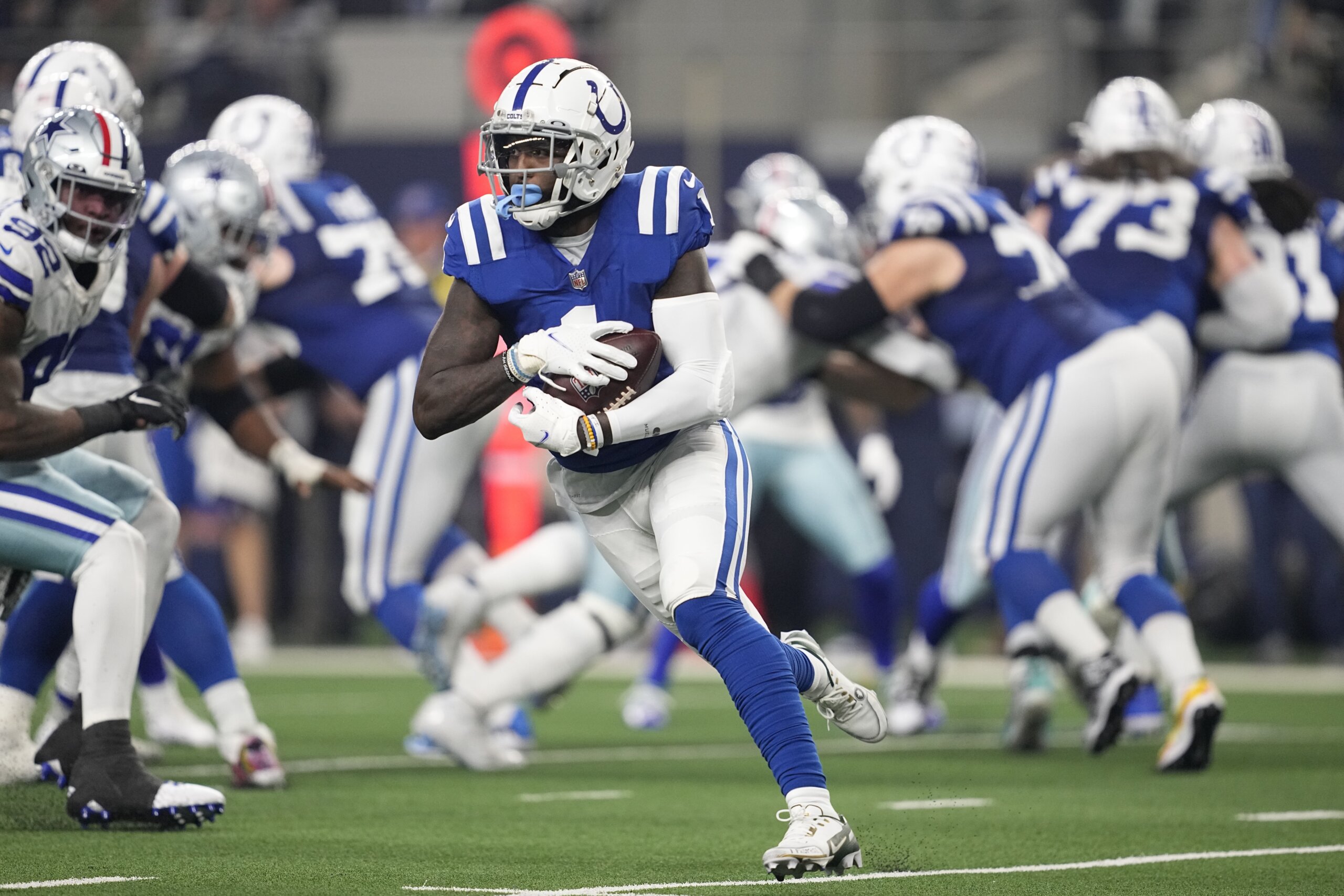 Indianapolis Colts wide receiver Parris Campbell (15) during NFL football  preseason game action between the Indianapolis