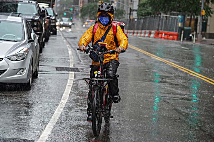 Food delivery worker in New York City