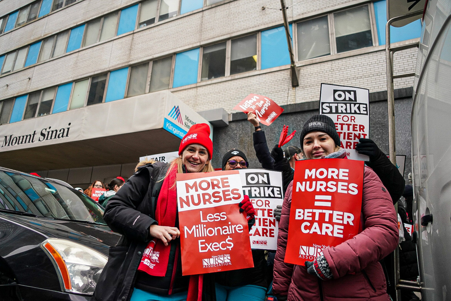 NURSES STRIKE Frontline workers walk out of two hospitals Monday