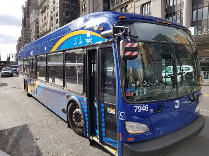 MTA bus parked outside Brooklyn