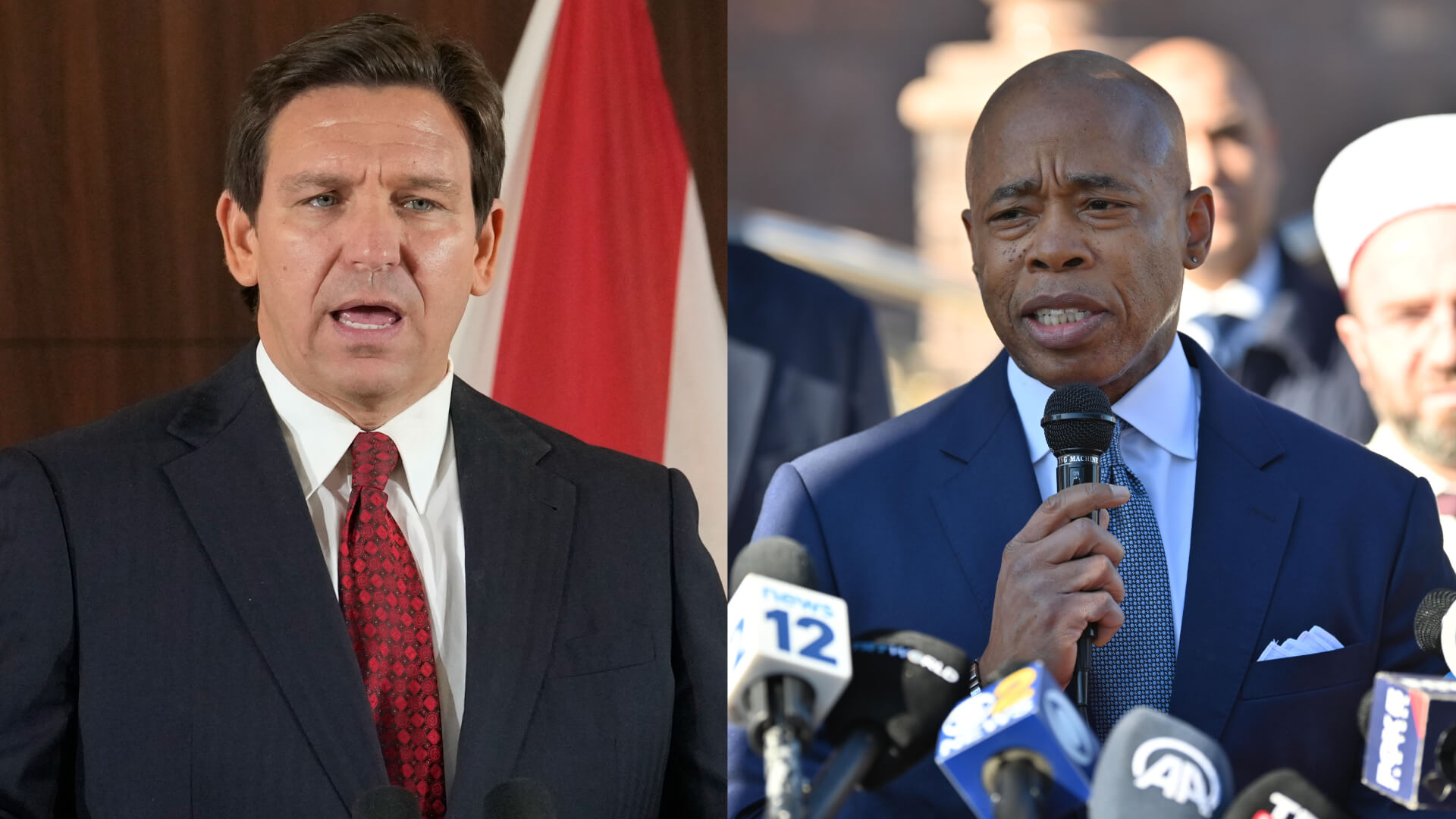 Adams Blasts GOP Florida Governor Ron DeSantis During Staten Island ...