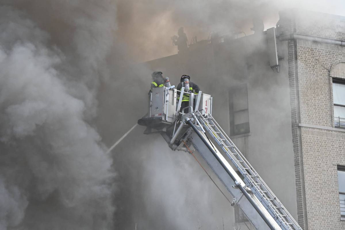 Smoke billowed out from the Bronx supermarket