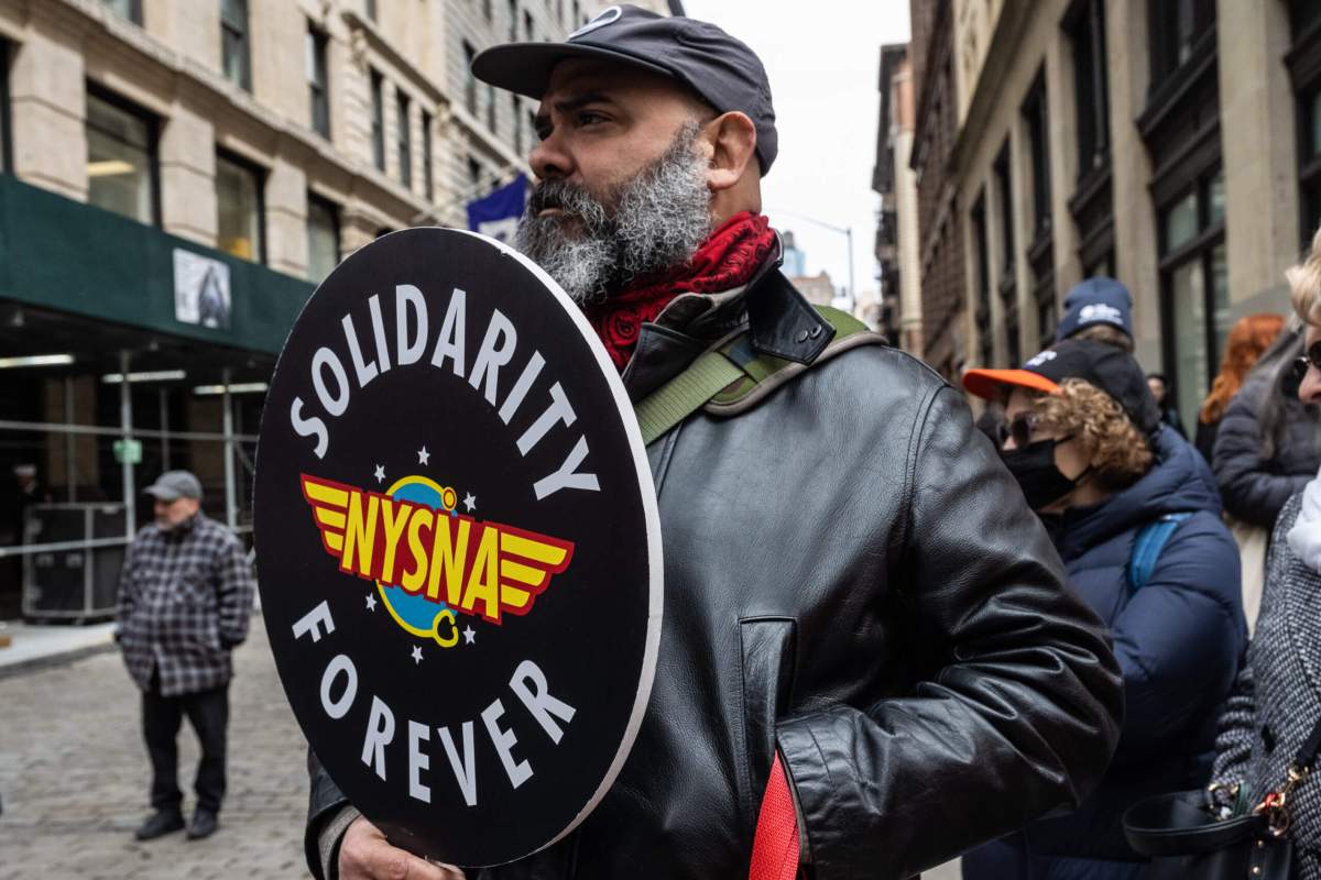 Union members attend the Triangle Shirtwaist Factory Fire Commemoration