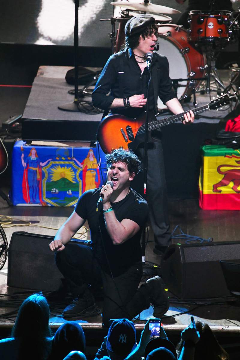 Adam Weiner of Low Cut Connie came onstage for an energetic version of 'Turn Up the Mains