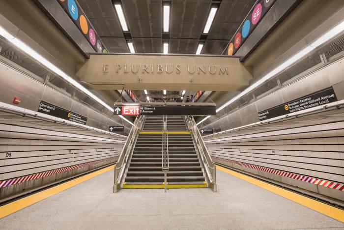 The 96th Street Q train stop just before opening in December 2016.