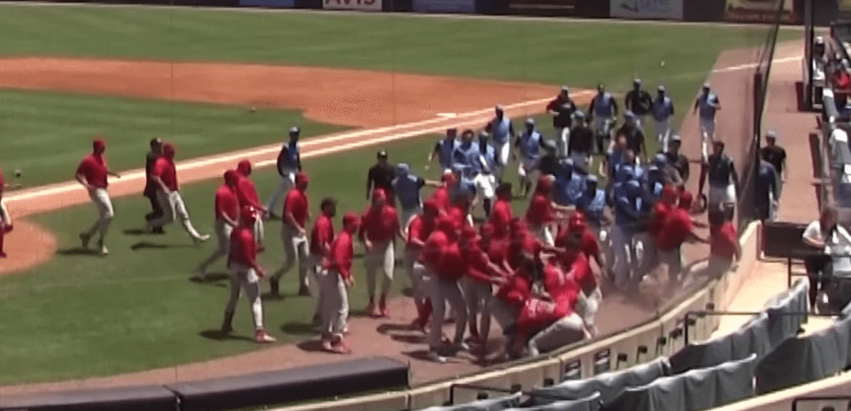 Benches clearing brawl - Clearwater Threshers @ Tampa Tarpons - April 23,  2023 