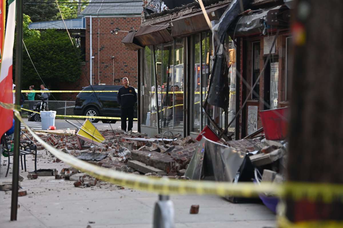 entire block was cordoned off following the collapse.