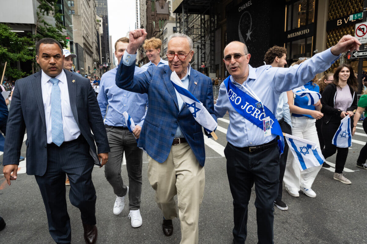 Senator Chuck Schumer marches in Israel Parade Celebration