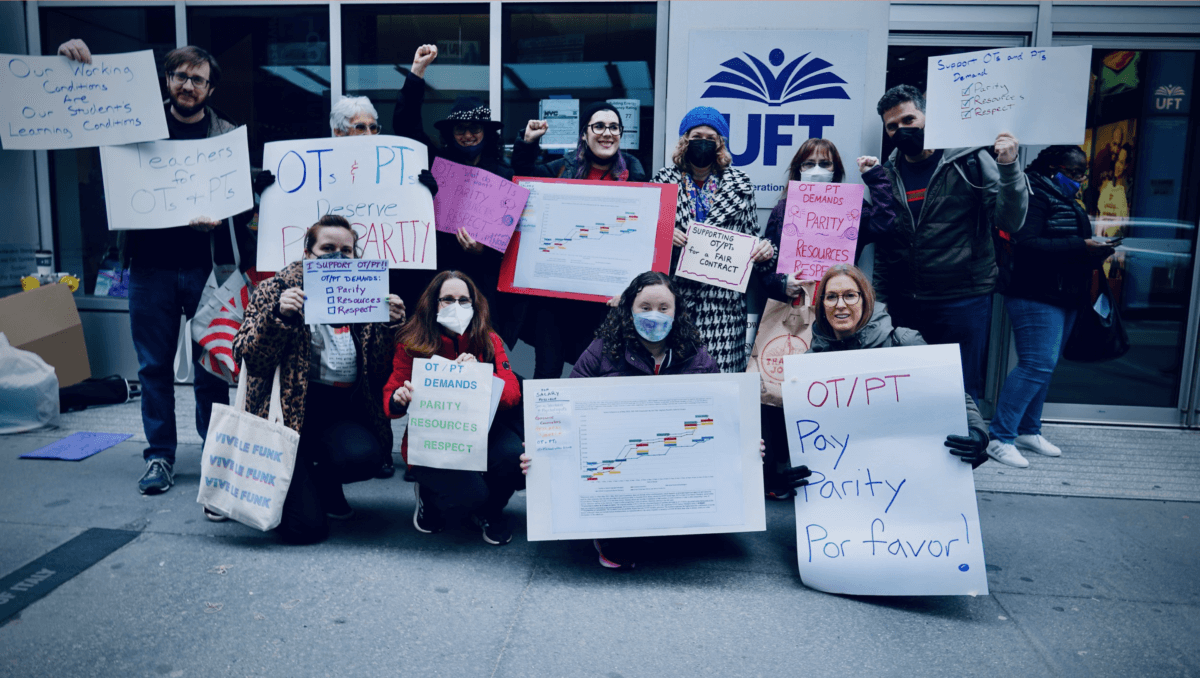 Public school occupational and physical therapists reject the new UFT contract, demand higher pay amNewYork