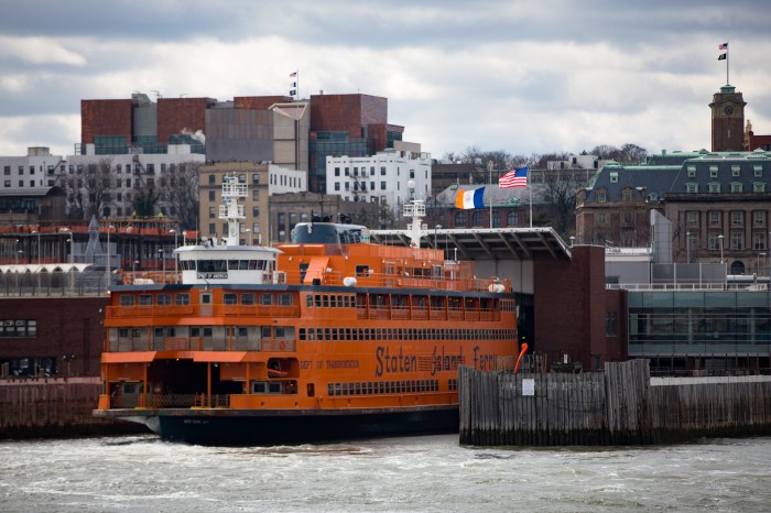 A Staten Island Ferry boat at St. George