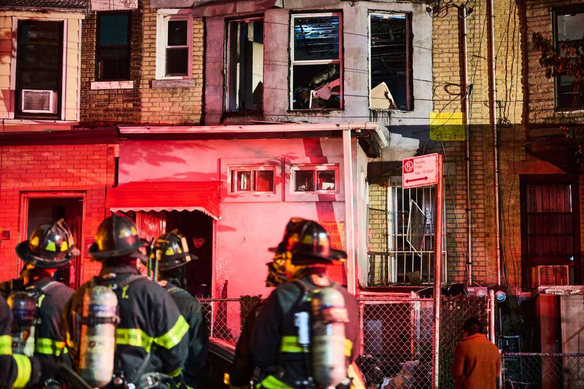 A fire broke out on the first floor of a two story building at 212 Forbell Street in East New York