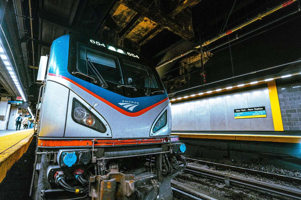 Amtrak train at Penn Station