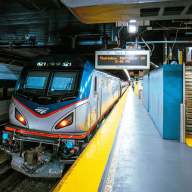 Amtrak train at Penn Station