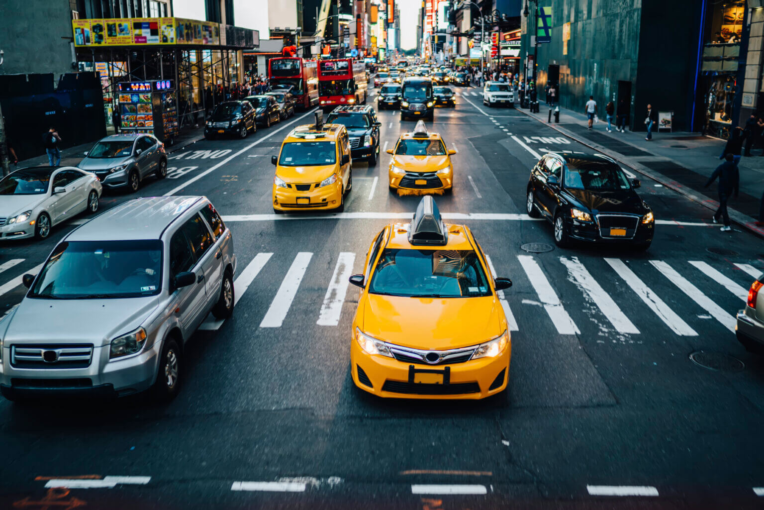 Yellow taxi NYC collage New York City wallpaper - TenStickers