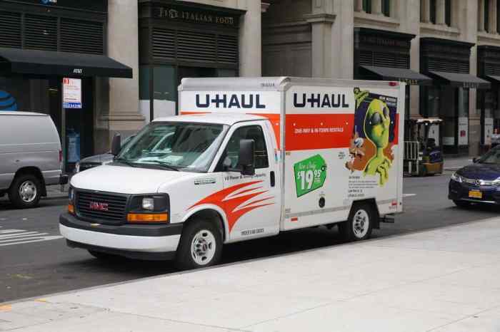 A man was found dead in a U-Haul truck in East New York on Monday morning.