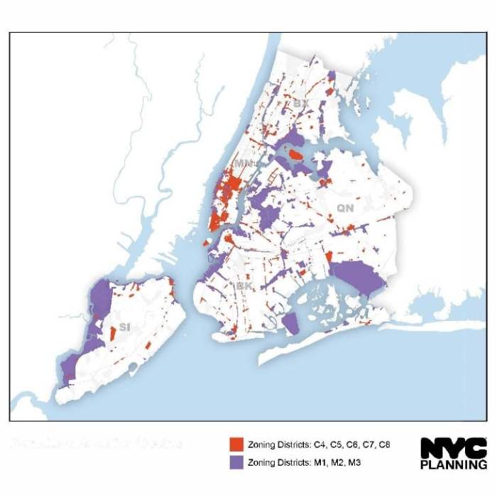 The change would allow casino development in the purple and red areas