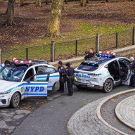 NYPD cordoned off the crime scene where a body was found in a children's playground in Central Park.