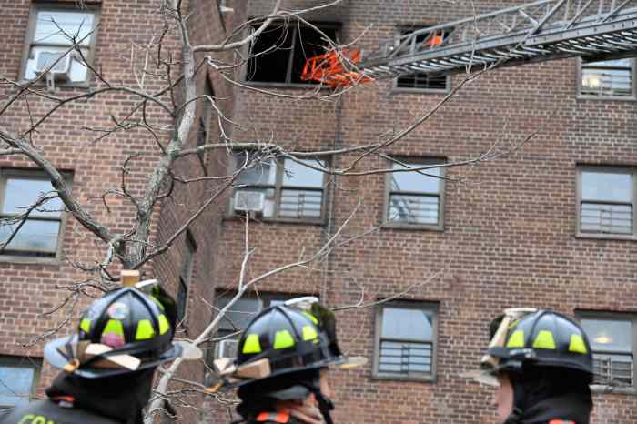 Firefighters at scene of Brooklyn high-rise fire