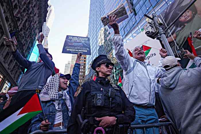 Pro-Palestine protesters in Manhattan