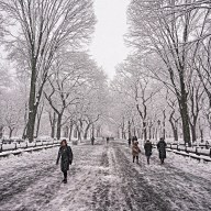 Snowy conditions in NYC