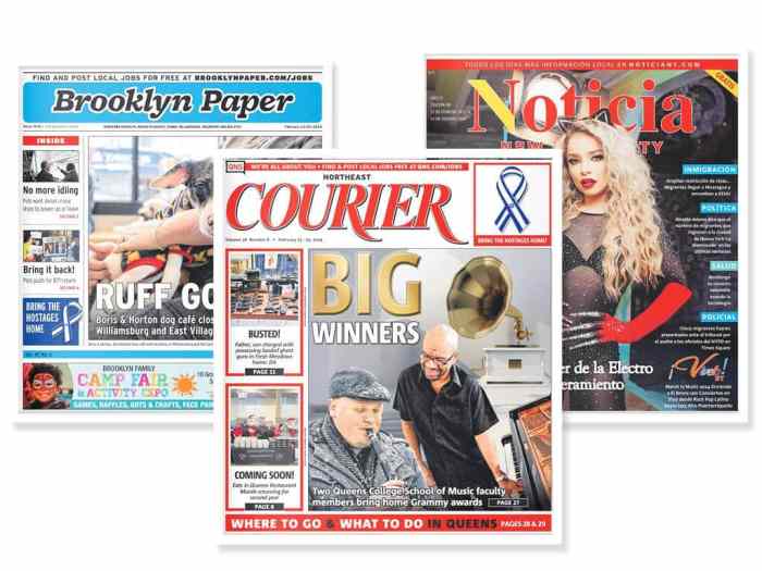 Three of Schneps Media's local news publications