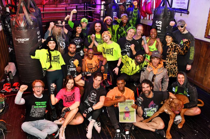 Bowery Ballroom crew in boxing ring