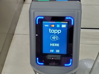 TAPP reader on PATH station turnstile