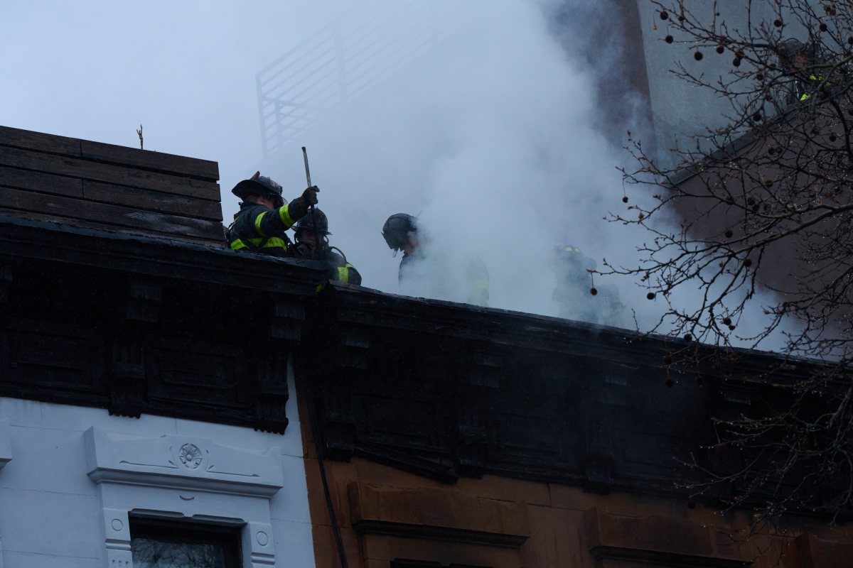 Firefighters at affected place