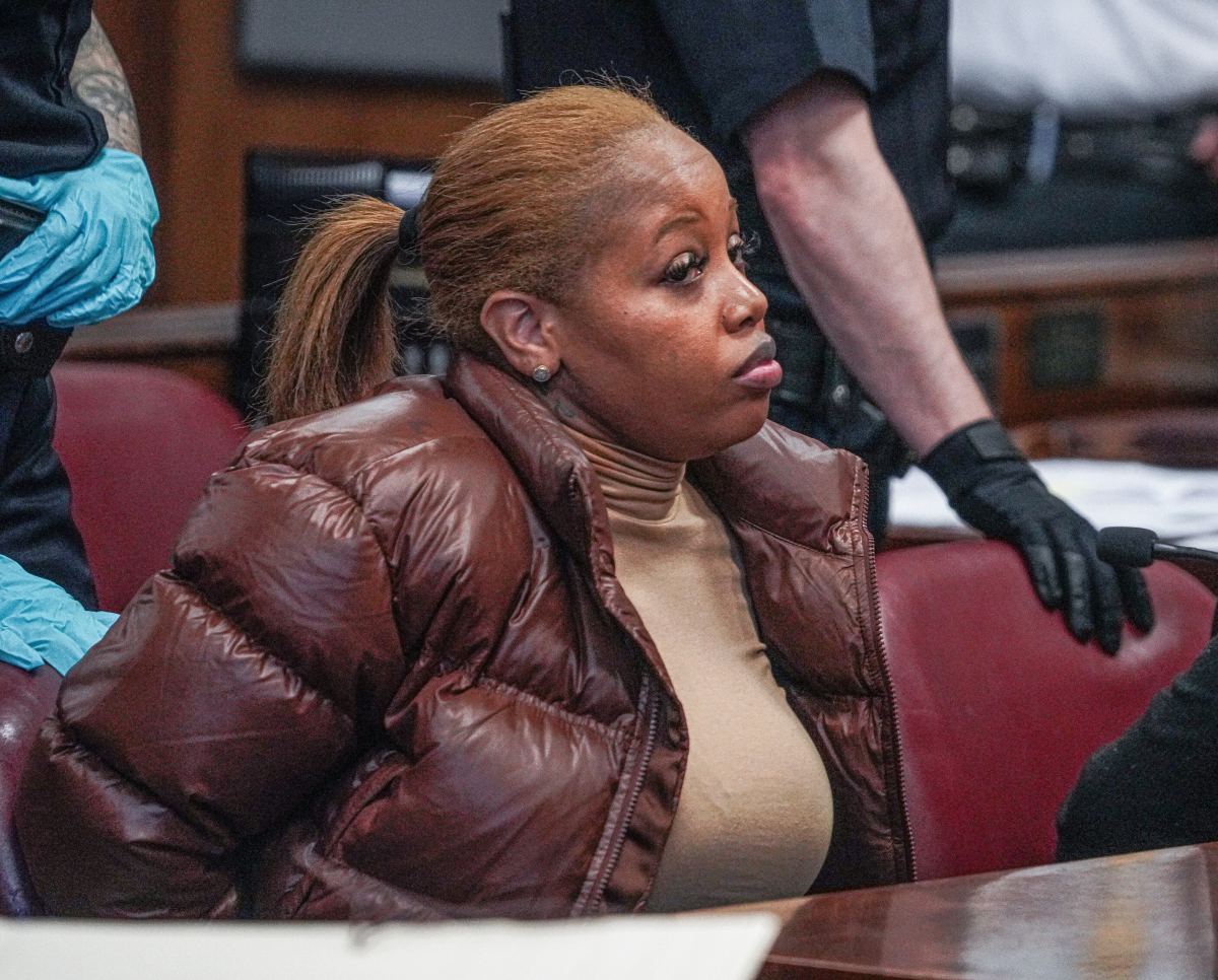 A woman arrested in a ghost gun and fraud bust on March 7, 2024 at her arraignment hearing in Manhattan Criminal Court