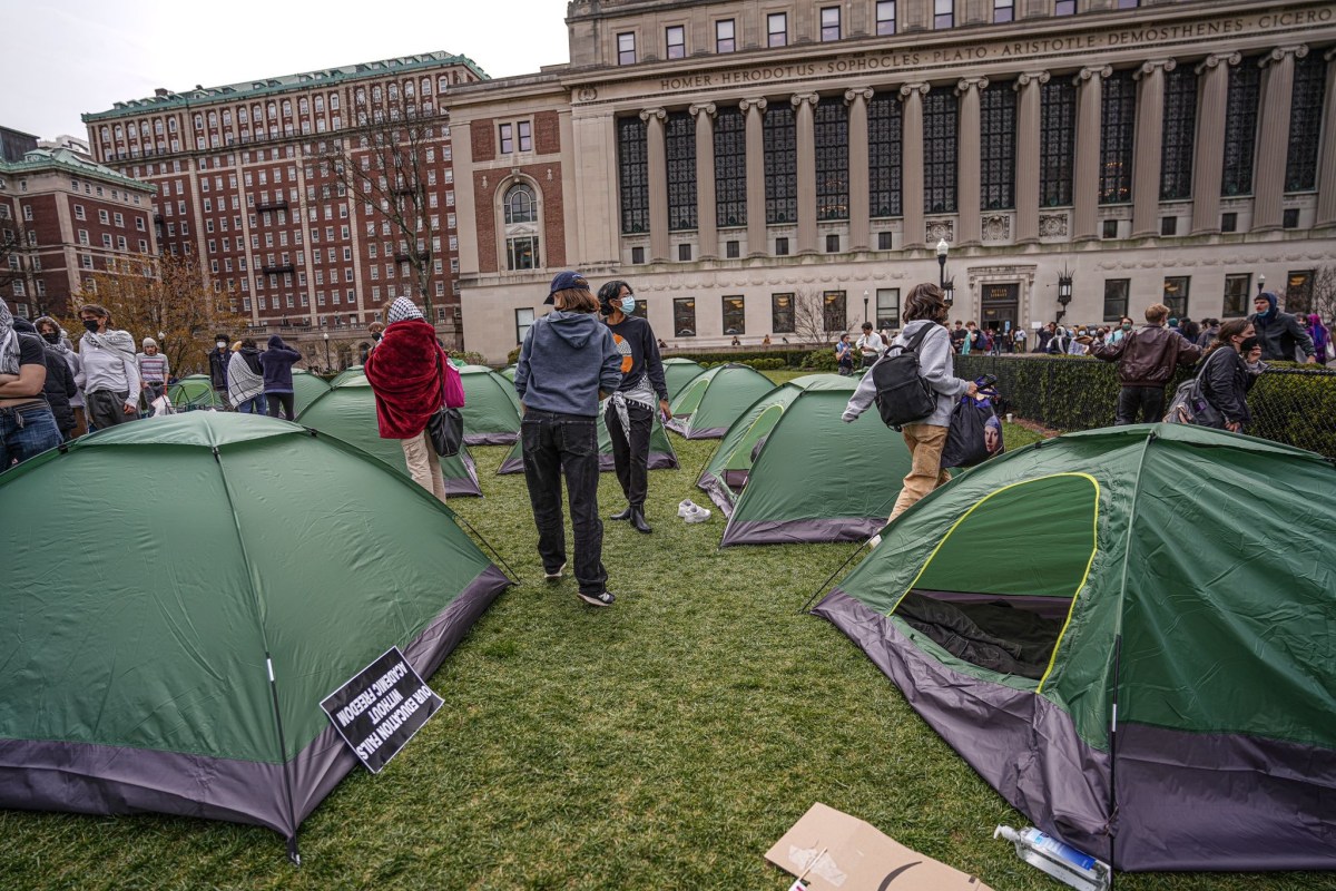 Hundreds of students and their allies rushed into the school grounds during the early hours