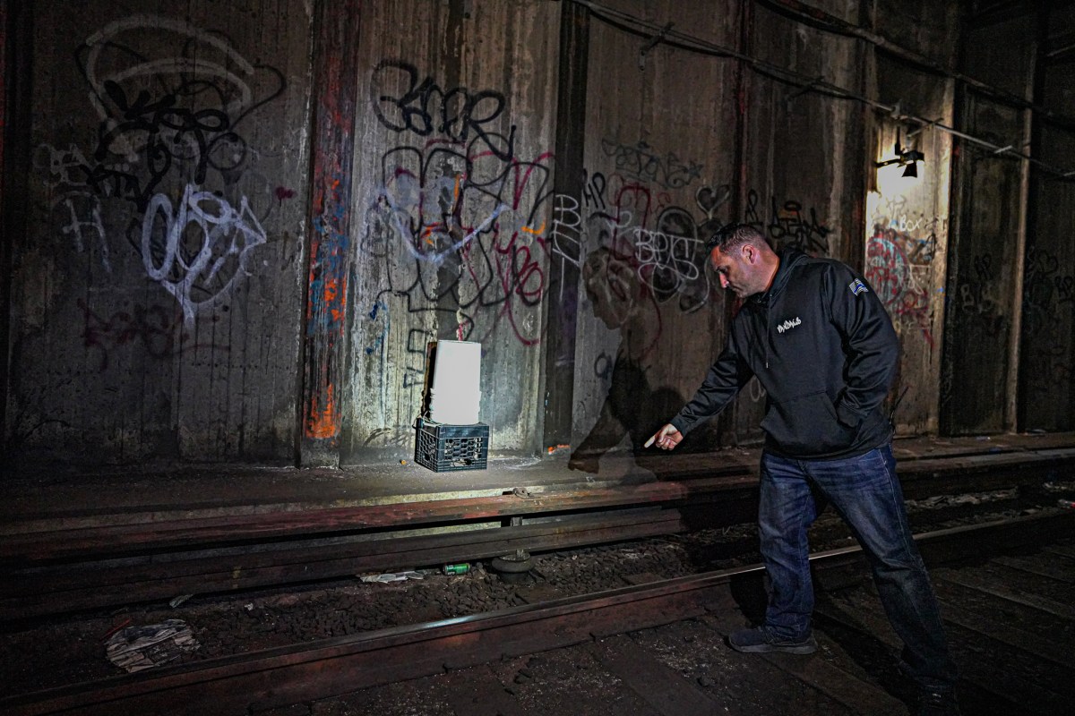 Even more concerning they next discovered a crate and tub balancing on one another just above the third rail