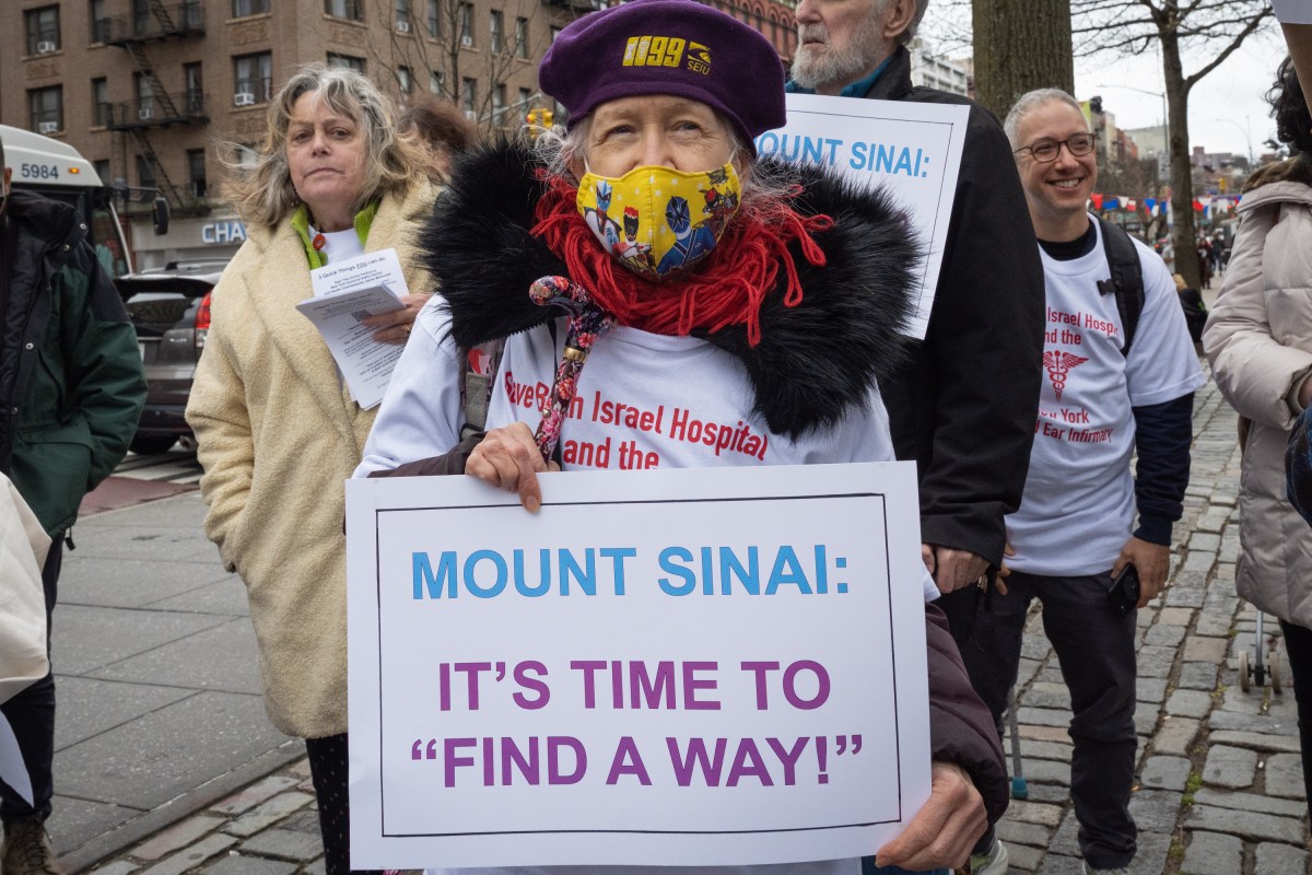 State Senator joined a rally to keep Beth Israel and New York Eye &amp; Ear Infirmary open.