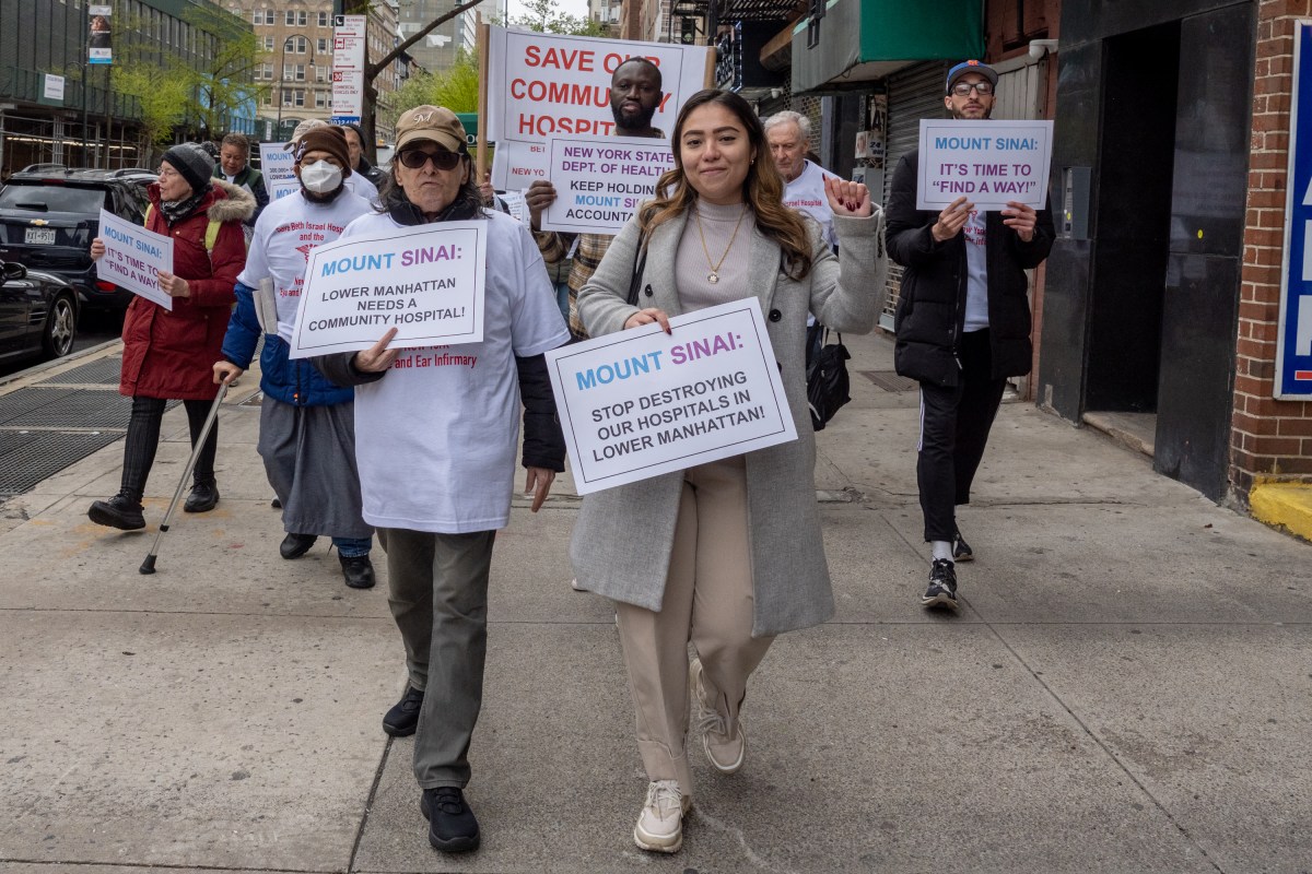 State Senator joined a rally to keep Beth Israel and New York Eye &amp; Ear Infirmary open.