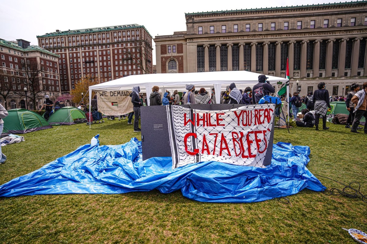 Hundreds of students and their allies rushed into the school grounds during the early hours