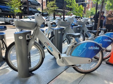 Citi Bike at charging dock