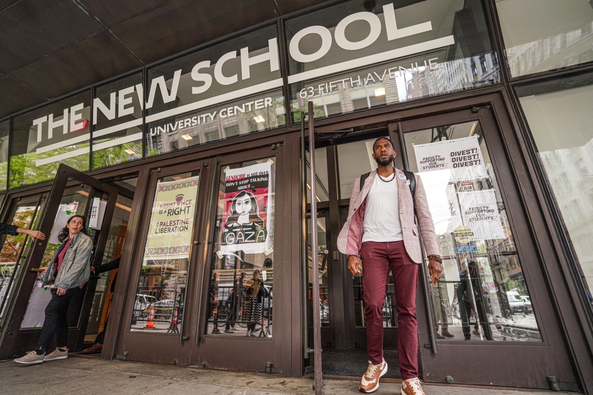 Public Advocate Jumaane Williams visited Thursday the faculty led New School pro-Palestine encampment as it entered its second day