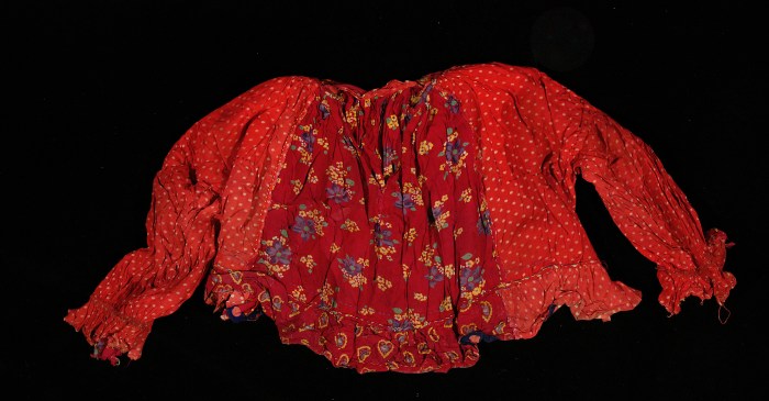 a red blouse on exhibit at the Museum of Jewish Heritage